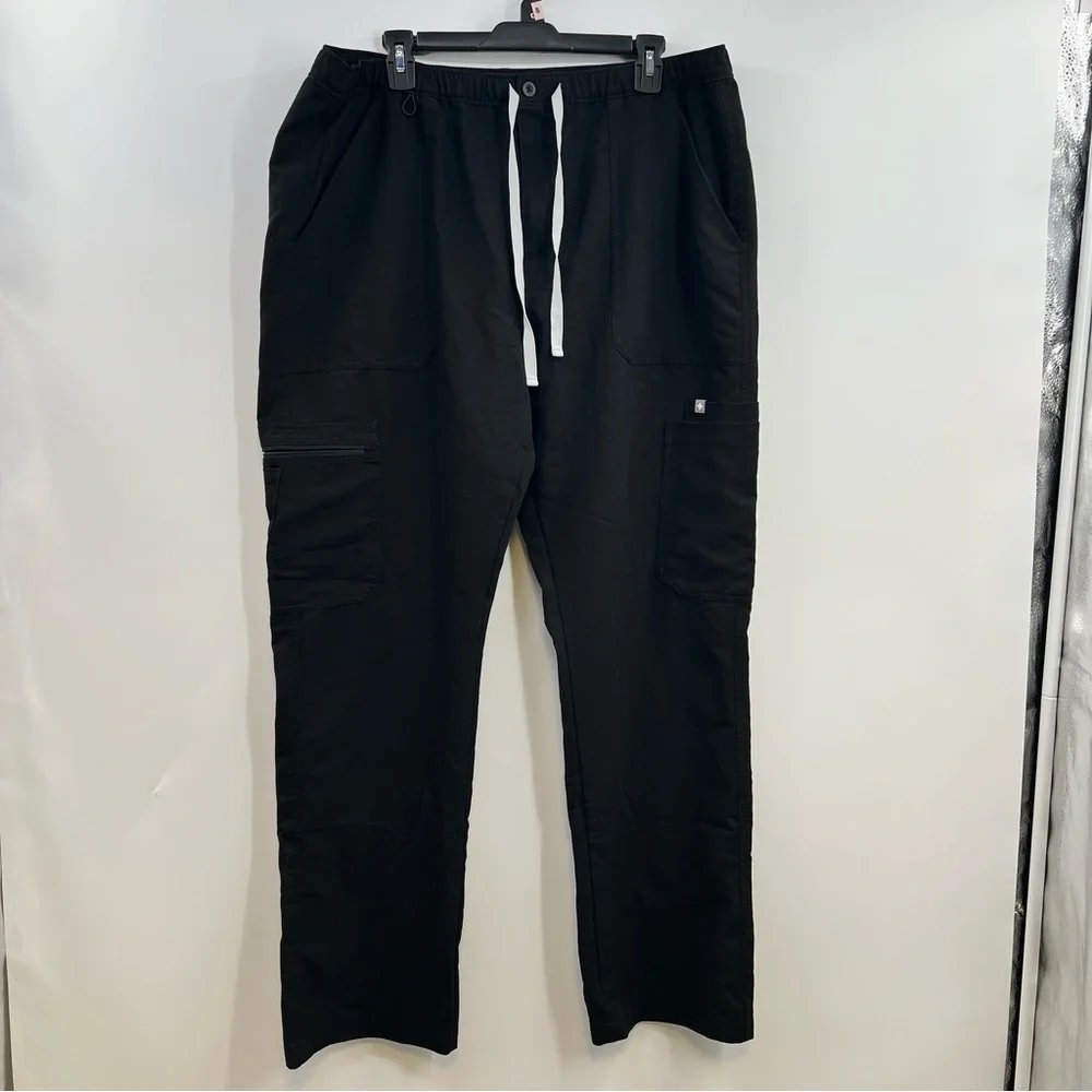FIGS Cairo Cargo Scrub Pants Mens XXL Black Technical Collection TM3001
